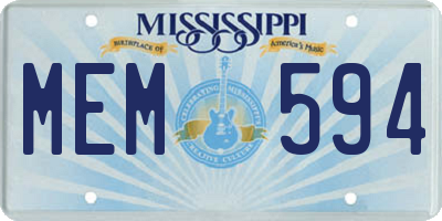 MS license plate MEM594