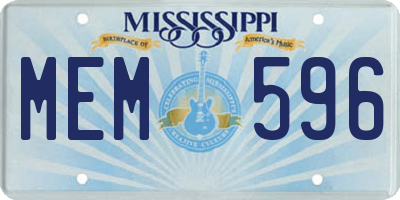 MS license plate MEM596