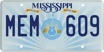 MS license plate MEM609