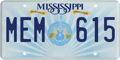 MS license plate MEM615
