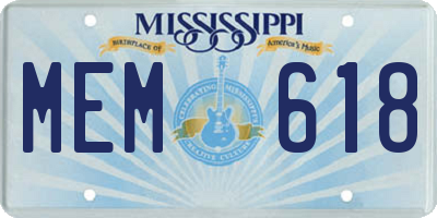 MS license plate MEM618
