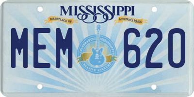 MS license plate MEM620