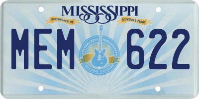 MS license plate MEM622