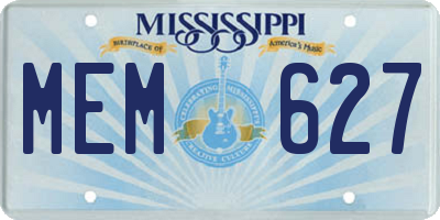 MS license plate MEM627