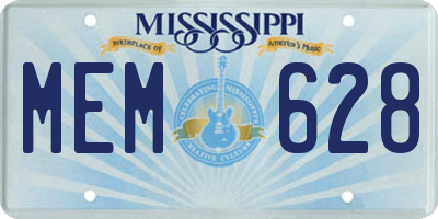 MS license plate MEM628