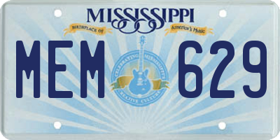 MS license plate MEM629