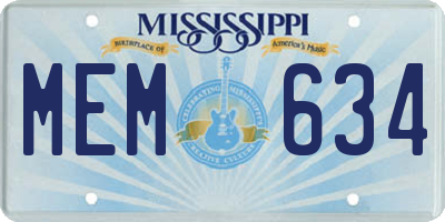 MS license plate MEM634