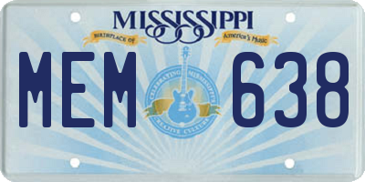 MS license plate MEM638