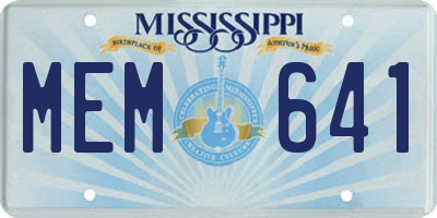 MS license plate MEM641