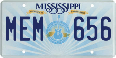 MS license plate MEM656