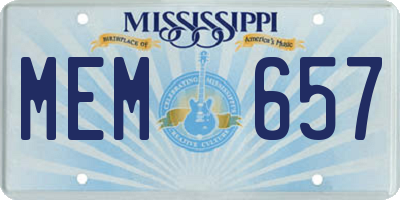 MS license plate MEM657