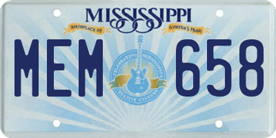 MS license plate MEM658