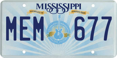 MS license plate MEM677