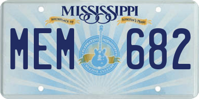 MS license plate MEM682