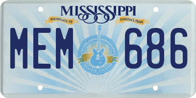 MS license plate MEM686