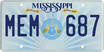MS license plate MEM687