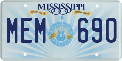 MS license plate MEM690