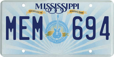 MS license plate MEM694
