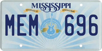 MS license plate MEM696