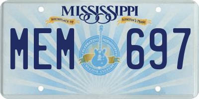 MS license plate MEM697