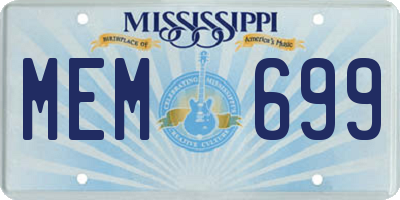 MS license plate MEM699