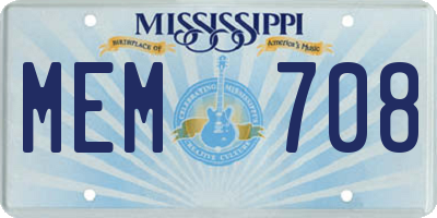 MS license plate MEM708