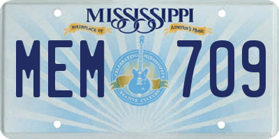 MS license plate MEM709