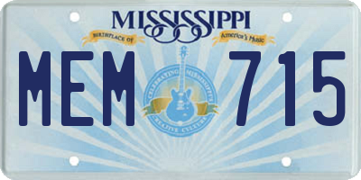 MS license plate MEM715