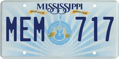 MS license plate MEM717