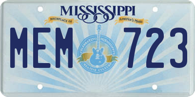 MS license plate MEM723