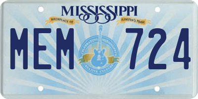 MS license plate MEM724