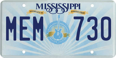 MS license plate MEM730