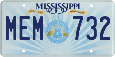 MS license plate MEM732