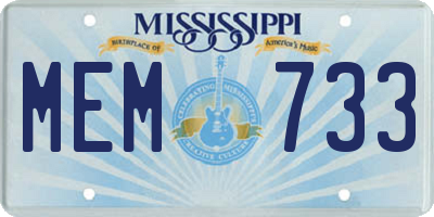 MS license plate MEM733