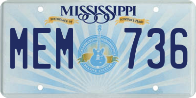 MS license plate MEM736