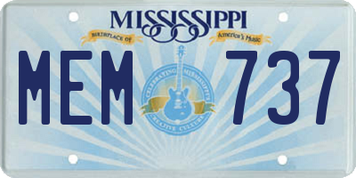 MS license plate MEM737