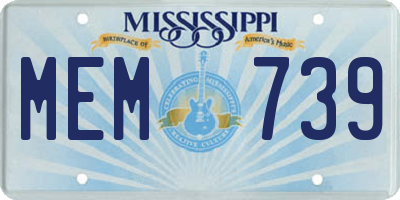 MS license plate MEM739