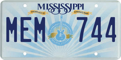 MS license plate MEM744