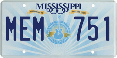 MS license plate MEM751
