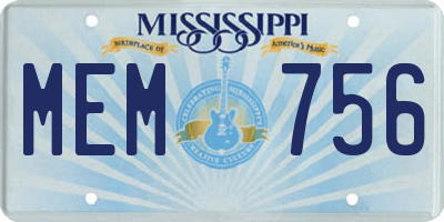 MS license plate MEM756