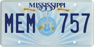 MS license plate MEM757