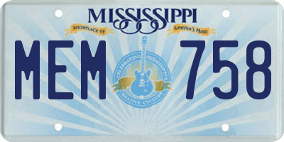 MS license plate MEM758