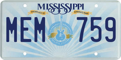 MS license plate MEM759