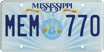 MS license plate MEM770