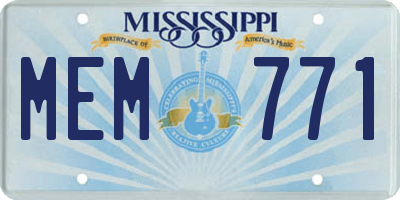 MS license plate MEM771