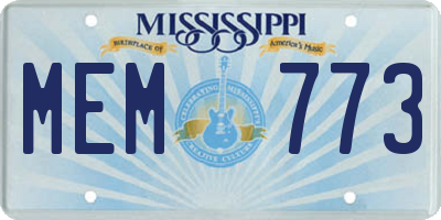 MS license plate MEM773