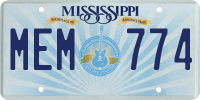 MS license plate MEM774