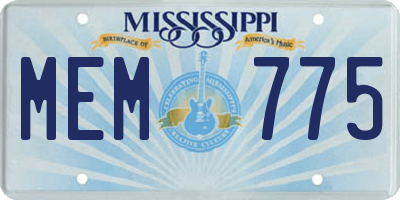 MS license plate MEM775
