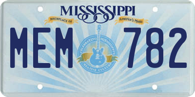 MS license plate MEM782