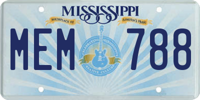 MS license plate MEM788